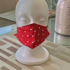 🎭 5/$25 Red Polka Dots Face Mask